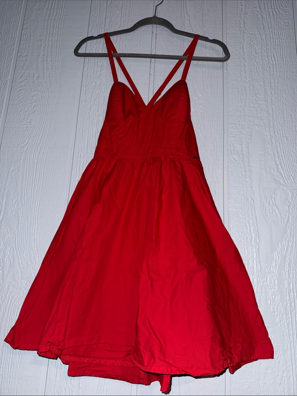 Guess Red V-Neck Double-Strap Mini Dress